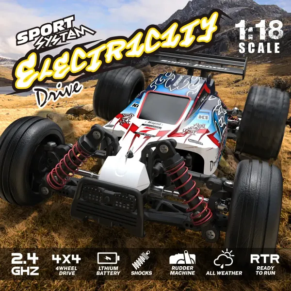 RC Elektro Buggy 1:18 mit 2,4Ghz, 40 km/h, Allradantrieb – LiIon – „Electricity 306E“
